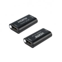 Nanocable Repetidor HDMI - Resolucion 4K a 24Hz - Conectores Hembra a Hembra - Amplificacion hasta 40m - Compacto - Color Negro