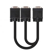 Nanocable Cable Bifurcador SVGA - HDB15/M-2xHDB15/H - 45 cm - Color Negro