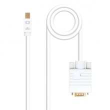 Nanocable Cable Conversor Mini DP Macho a VGA Macho 3m - Color Blanco