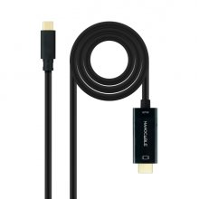 Nanocable Cable Conversor de Video - USB-C a HDMI 1.4 - 4K a 30Hz - Longitud 3m - Macho a Macho - Color Negro