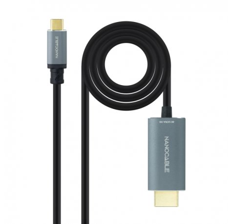 Nanocable Cable Conversor de Video - USB-C a HDMI 2.1 - 8K a 60Hz - Longitud 1.8m - Macho a Macho - Color Negro