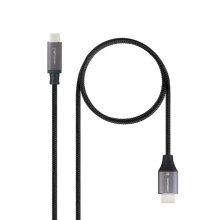 Nanocable Cable Adaptador USB-C a HDMI - Longitud 1.8m - Resolucion 4K - Carcasa Metalica de Aluminio - 195x230x15mm - Color Negro y Gris