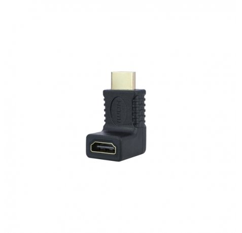 Nanocable Adaptador HDMI - Acodado 90 Grados - Conector Hembra a Macho - Color Negro