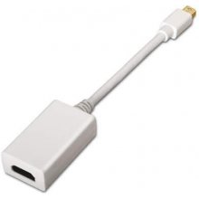 Nanocable Conversor de Video - Mini DisplayPort a HDMI - Longitud 15cm - Macho a Hembra - Color Blanco