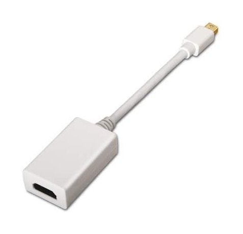 Nanocable Conversor de Video - Mini DisplayPort a HDMI - Longitud 15cm - Macho a Hembra - Color Blanco