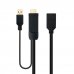 Nanocable Conversor HDMI a DisplayPort V1.2 - HDMI A Macho-DPort Hembra+USB-A - 20 cm - Color Negro