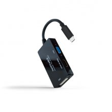 Nanocable Conversor de Video - USB-C a HDMI, DVI y VGA - 3 Salidas Simultaneas - 4K a 60Hz por HDMI - Modo SST y MST - Longitud 20cm - Color Negro