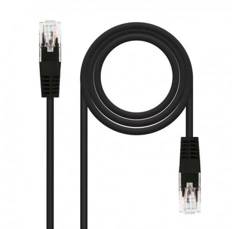 Nanocable Cable Red Latiguillo RJ45 CAT.6 UTP AWG24 - 25 cm - Color Negro