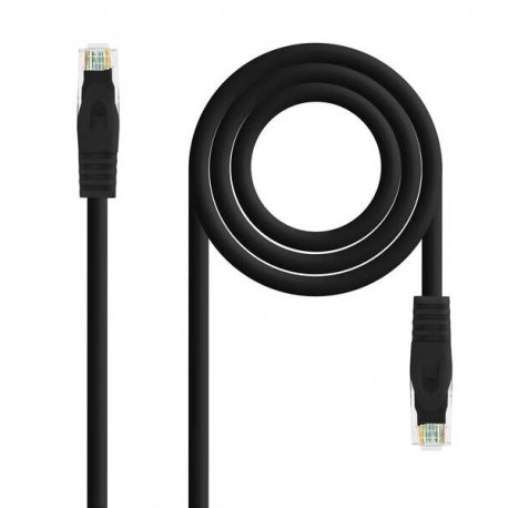 Nanocable Cable Red Latiguillo LSZH Cat.6A UTP AWG24 25cm - Color Negro