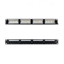 Nanocable Panel Parcheo 24 Puertos Cat.6A UTP 19 1U - Color Negro