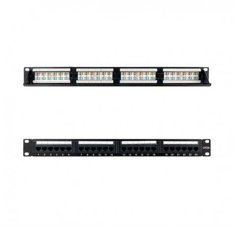 Nanocable Panel Parcheo 24 Puertos Cat.6A UTP 19 1U - Color Negro