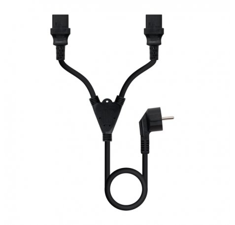 Nanocable Cable de Alimentacion CEE7 Macho a 2x C-13 Hembra 3m - Color Negro