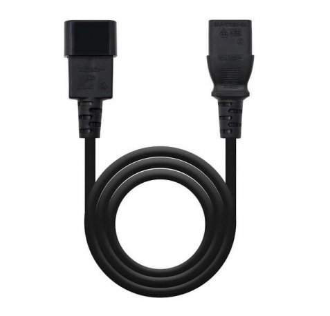 Nanocable Cable de Alimentacion CPU C13 Hembra a C14 Macho 3m - Color Negro