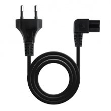 Nanocable Cable de Alimentacion - Longitud 3m - Acodado 90 Grados - Clavija CEE7/16 - Conector C7 - Macho a Hembra - Color Negro