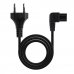 Nanocable Cable de Alimentacion - Longitud 3m - Acodado 90 Grados - Clavija CEE7/16 - Conector C7 - Macho a Hembra - Color Negro