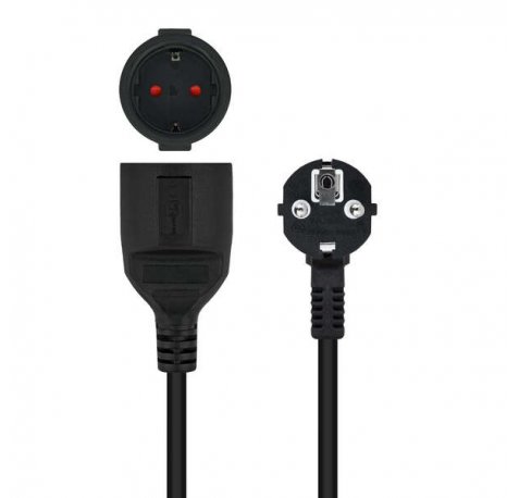 Nanocable Cable de Alimentacion Alargador CEE7 Acodado Macho a CEE7 Hembra 10m
