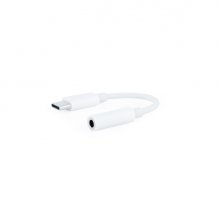 Nanocable Adaptador de Audio - USB-C Macho - Jack 3.5mm Hembra - Longitud 11cm - Color Blanco