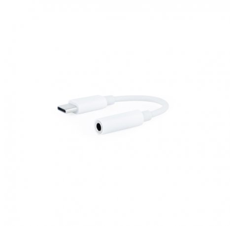 Nanocable Adaptador de Audio - USB-C Macho - Jack 3.5mm Hembra - Longitud 11cm - Color Blanco