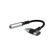 Nanocable Cable Adaptador de Audio USB-C a Jack 3.5mm - Longitud 10cm - USB-C Hembra Adicional para Carga Simultanea - Color Negro y Gris