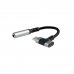 Nanocable Cable Adaptador de Audio USB-C a Jack 3.5mm - Longitud 10cm - USB-C Hembra Adicional para Carga Simultanea - Color Negro y Gris