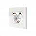 Nanocable Roseta Base de Enchufe de Pared Empotrable Tipo Schuko - 1xUSB-A QC 3.0, 1xUSB-C PD - 3.4A - Color Blanco