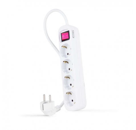 Nanocable Regleta de Proteccion con 4 Shuckos - Cable de 1.40m - Interruptor On/Off - Color Blanco