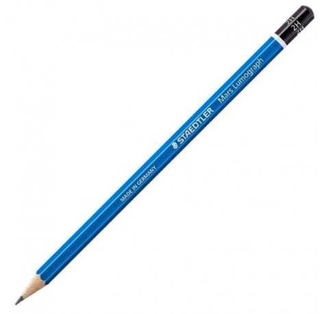 Staedtler Mars Lumograph 100 Lapiz de Grafito Hexagonal - Mina 2H Ultrarresistente de 2mm - Madera de Bosques Sostenibles - Caja de 12 ud (12 uds)