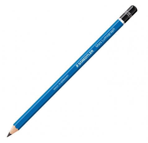 Staedtler Mars Lumograph 100 Lapiz de Grafito Hexagonal - Mina 3B Ultrarresistente de 2.5mm - Madera de Bosques Sostenibles - Caja de 12 ud (12 uds)