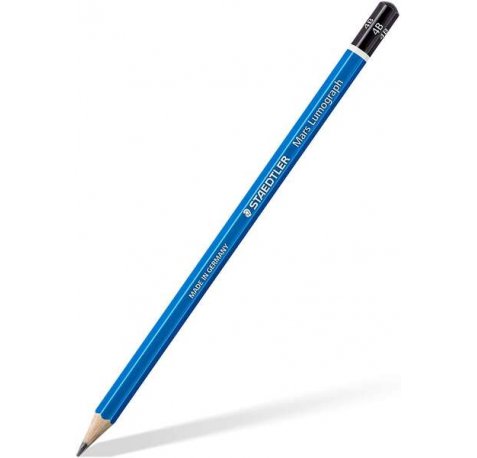 Staedtler Mars Lumograph 100 Lapiz de Grafito Hexagonal - Mina 4B - Resistencia a la Rotura - Madera de Bosques Sostenibles (12 uds)