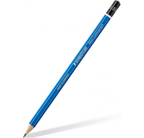 Staedtler Mars Lumograph 100 Lapiz de Grafito Hexagonal - Mina 5H - Resistencia a la Rotura - Madera de Bosques Sostenibles (12 uds)