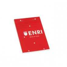 Enri Bloc de Notas Grapado Formato A6 Cuadriculado 4x4mm - 80 Hojas Microperforadas - Tapa Blanda Roja (10 uds)
