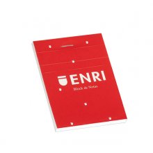 Enri Bloc de Notas Grapado Formato A7 Liso - 80 Hojas Microperforadas - Tapa Blanda Roja (10 uds)