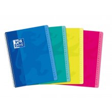 Oxford Classic A5+ Cuaderno con Espiral Tapa Blanda - 90 Hojas - Cuadricula 5x5 - Colores Surtidos (10 uds)