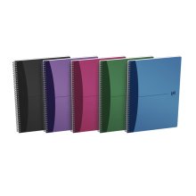Oxford Office Urban Mix A4 Cuaderno Espiral - Tapa de Plastico Resistente - 90 Hojas Cuadriculadas 5x5 - Colores Surtidos (5 uds)