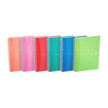 Oxford Office My Colours Cuaderno Espiral A5 - Tapa de Plastico Resistente - Espiral Doble para Mayor Durabilidad - Cuadricula 5x5 Ideal para Matematicas - 90 Hojas de Alta Calidad - Colores Surtidos (5 uds)