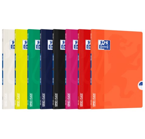 Oxford Openflex Libreta Grapada Tapa Plastico A4 Seyes - Resistente Tapa de Plastico - Formato A4 - Cuadricula Seyes con Margen - Grapado Seguro (10 uds)