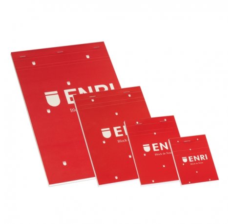 Enri A5 Tapa Blanda Bloc de Notas Grapado - Tamaño A5 - Tapa Blanda - 80 Hojas - Color Rojo (5 uds)