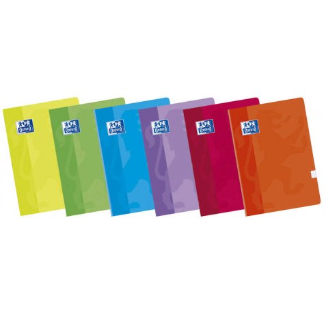 Oxford Libreta Grapada Formato A5+ Cuadriculado 4x4mm - 48 Hojas con Margen - Tapa Blanda Plastificada - Colores Surtidos (10 uds)