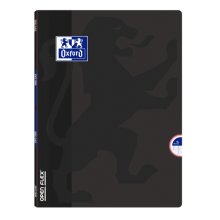 Oxford School Openflex A4 Libreta Grapada - Tapa de Plastico Resistente - 1 Linea con 2 Margenes - 48 Hojas de Alta Calidad - Color Negro (10 uds)