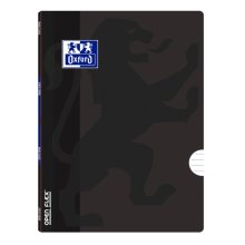 Oxford School Openflex A5 Libreta Grapada - Tapa de Plastico Resistente - 1 Linea con 2 Margenes - 48 Hojas de Papel de Alta Calidad - Color Negro (10 uds)