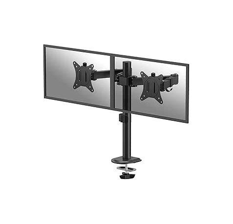 Fellowes Everyday Soporte de Mesa con Brazos Articulados para 2 Monitores hasta 32" y 9kg - Fijacion con Abrazadera o Tornillos - Gestor de Cables - 56.1x86.9x11.2cm - Color Negro