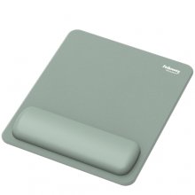 Fellowes Breyta Alfombrilla con ReposamuÃ±ecas - Revestimiento Antipolvo - Proteccion Antimicrobiana - Tacto Suave - Fabricado con Material Reciclado - 24x20x1.75cm - Color Verde Salvia