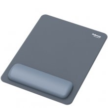 Fellowes Breyta Alfombrilla con ReposamuÃ±ecas XL - Revestimiento Antipolvo - Proteccion Antimicrobiana - Tacto Suave - Fabricado con Material Reciclado - 28x21x1.75cm - Color Azul