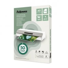 Fellowes Pack de 100 Fundas para Plastificar - Formato A3 - 80 micras - Efecto Brillo - Fabricado con 50% Material Reciclado - Transparente Fellowes Pack de 100 Fundas para Plastificar - Formato A3 - 80 micras - Efecto Brillo - Fabricado con 50% Material Reciclado - Transparente