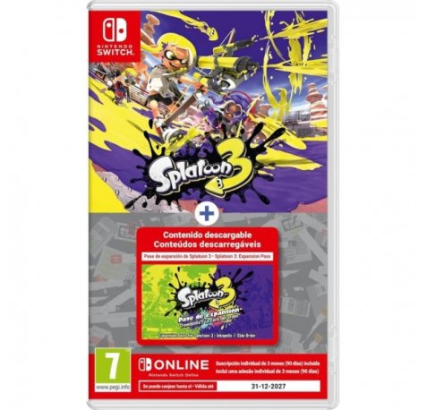Nintendo Videojuego Splatoon 3 con Pase de Expansion para Consola Nintendo Switch - 3 Meses de Nintendo Switch Online Incluido - Genero Accion/Shooter en Tercera Persona - PEGI 7