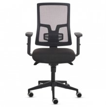Fellowes Eleganza Silla de Oficina - Respaldo de Malla Transpirable Ajustable en Altura - Soporte Lumbar Ajustable - Reposabrazos Acolchados 2D - Ajuste por Elevacion de Gas - Tejido Ignifugo y Ruedas de 65mm - Color Negro