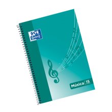 Oxford School Musica Fº Cuaderno Espiral - Tapa Blanda - 15 Pentagramas - Interlineado de 2mm - 20 Hojas - Ilustracion en Tapa