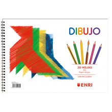 Enri Pajarita Bloc de Dibujo A4+ Tapa Blanda - 20 Hojas 120gr - Microperforado - 2 Taladros con Recuadro (10 uds)