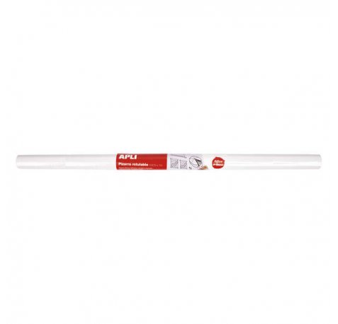 Apli Pizarra Blanca Adhesiva en Rollo 675x1000 - Facil de Cortar y Pegar - Ideal para Presentaciones y Notas - Color Blanco