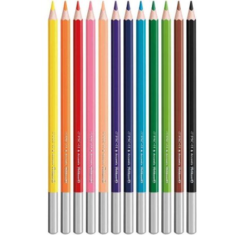Pelikan Caja de 12 Lapices Hexagonales con Pincel - Mina Antirotura - Acuarelables - Incluye Pincel - FSC